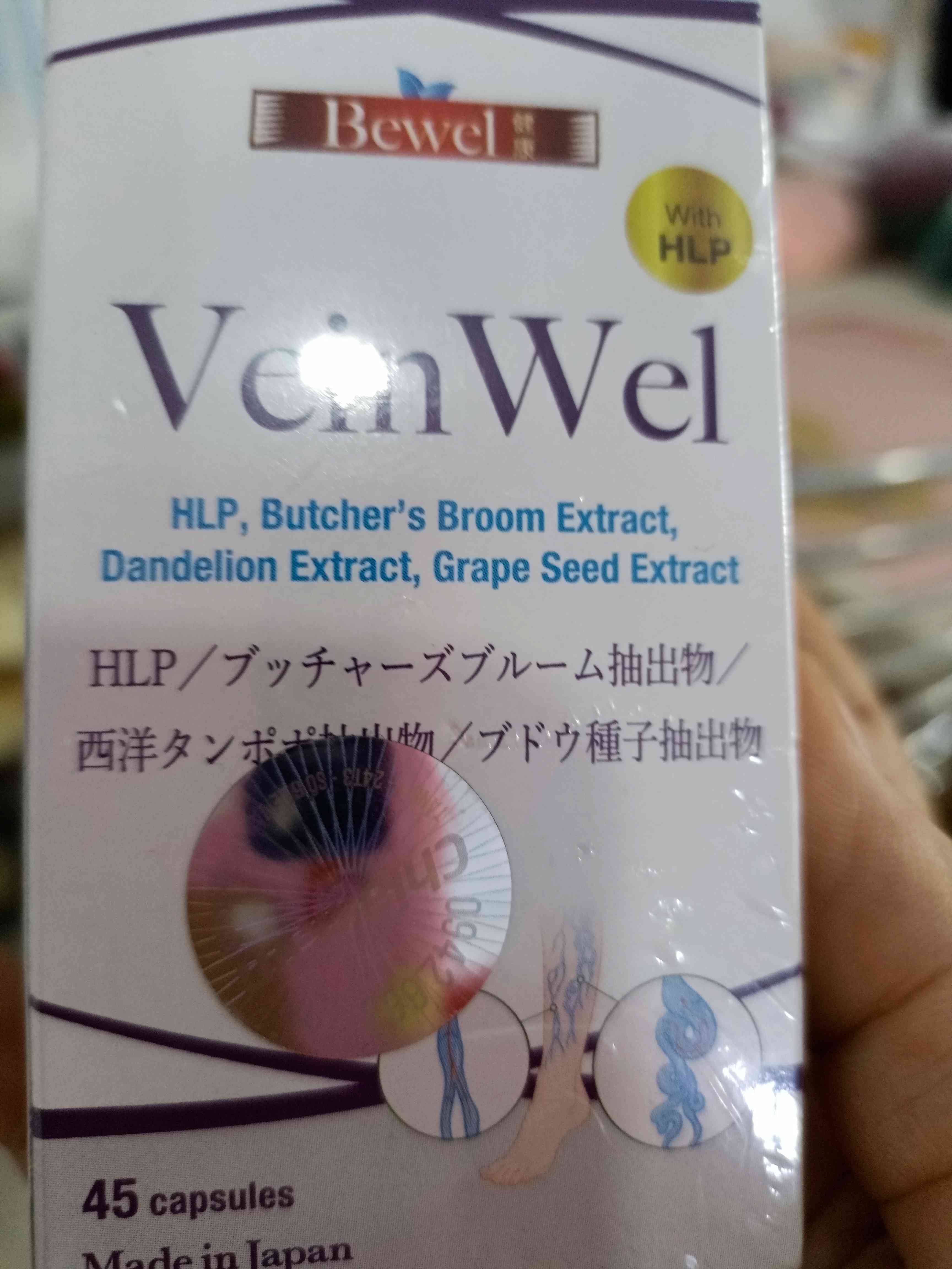 Viên uống ngừa giãn tĩnh mạch Waki Bewel Veinwel - Hỗ trợ cải thiện sức khỏe chân, giảm đau nhức và nặng nề ở chân, 45 viên