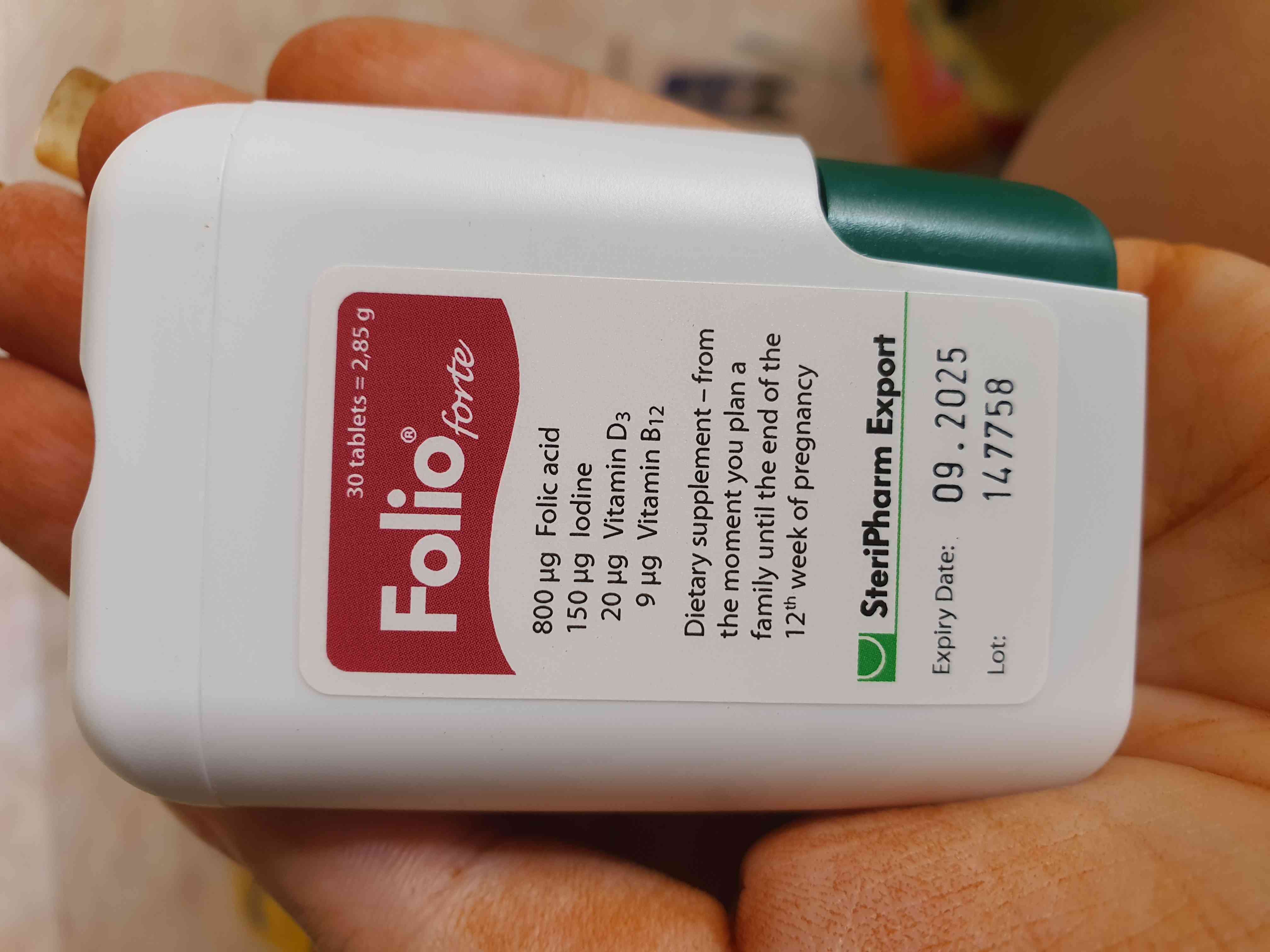 Viên bổ sung Acid Folic Folio Forte 800μg cho phụ nữ mang thai - Ngăn ngừa dị tật thai nhi, hỗ trợ phát triển khỏe mạnh