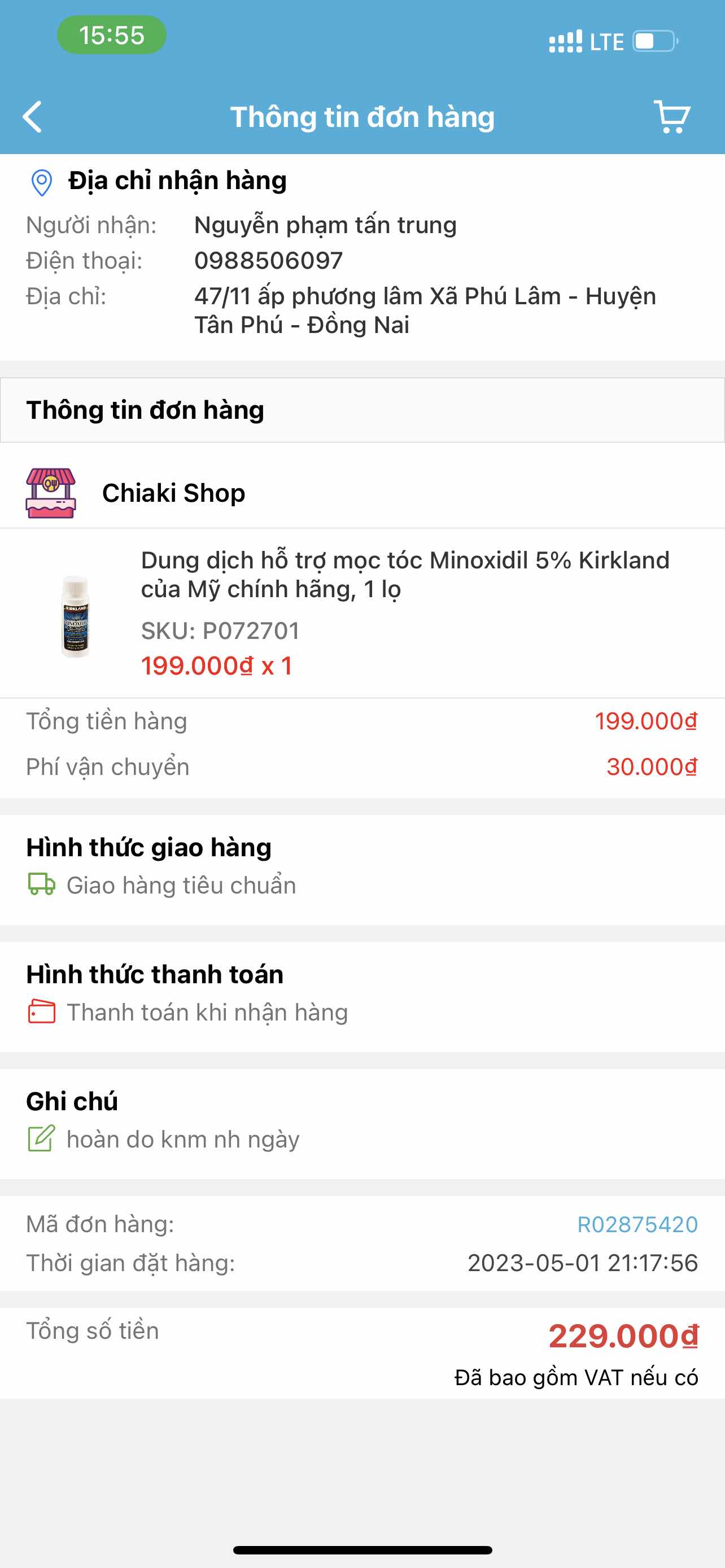 Dung dịch hỗ trợ mọc tóc Minoxidil 5% Kirkland chính hãng Mỹ - Chăm sóc tóc, giảm rụng tóc hiệu quả cho nam giới