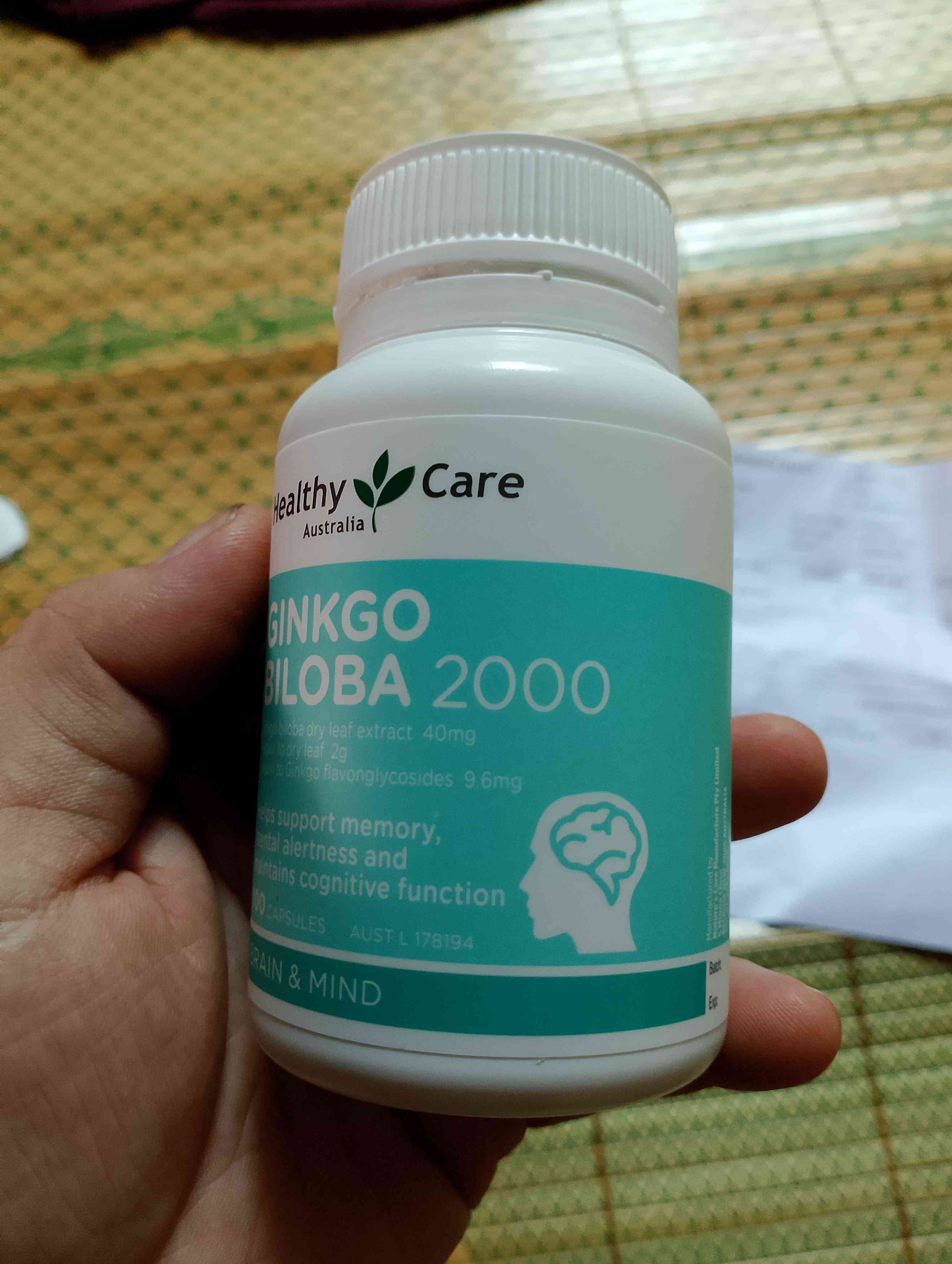 Viên uống Ginkgo Biloba Healthy Care 2000mg Úc - Hỗ trợ tuần hoàn não, cải thiện trí nhớ và khả năng tập trung, bảo vệ sức khỏe toàn diện