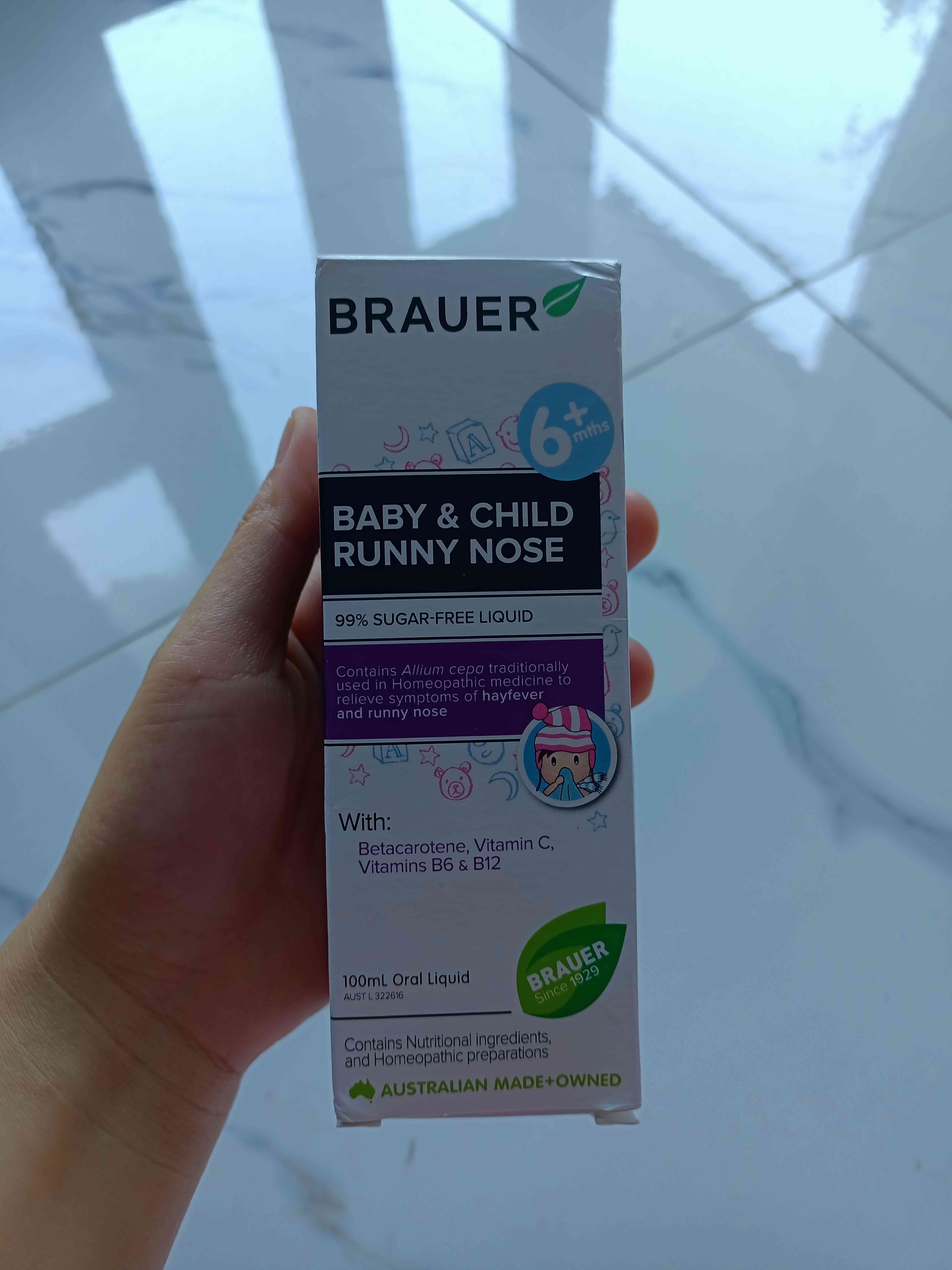 Siro Brauer Runny Nose 100ml - Hỗ Trợ Giảm Sổ Mũi Cho Bé Từ 6 Tháng - Siro Thiên Nhiên Dễ Dùng, An Toàn, Không Phản Ứng Phụ