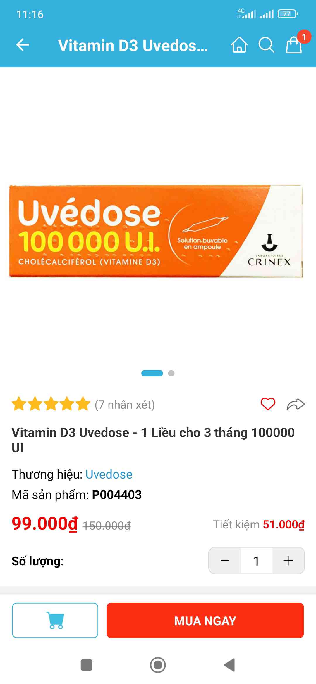 Vitamin D3 Uvedose 100000 UI - Bổ Sung Vitamin D cho Trẻ Từ 18 Tháng, Hỗ Trợ Phát Triển Chiều Cao và Ngăn Ngừa Còi Xương