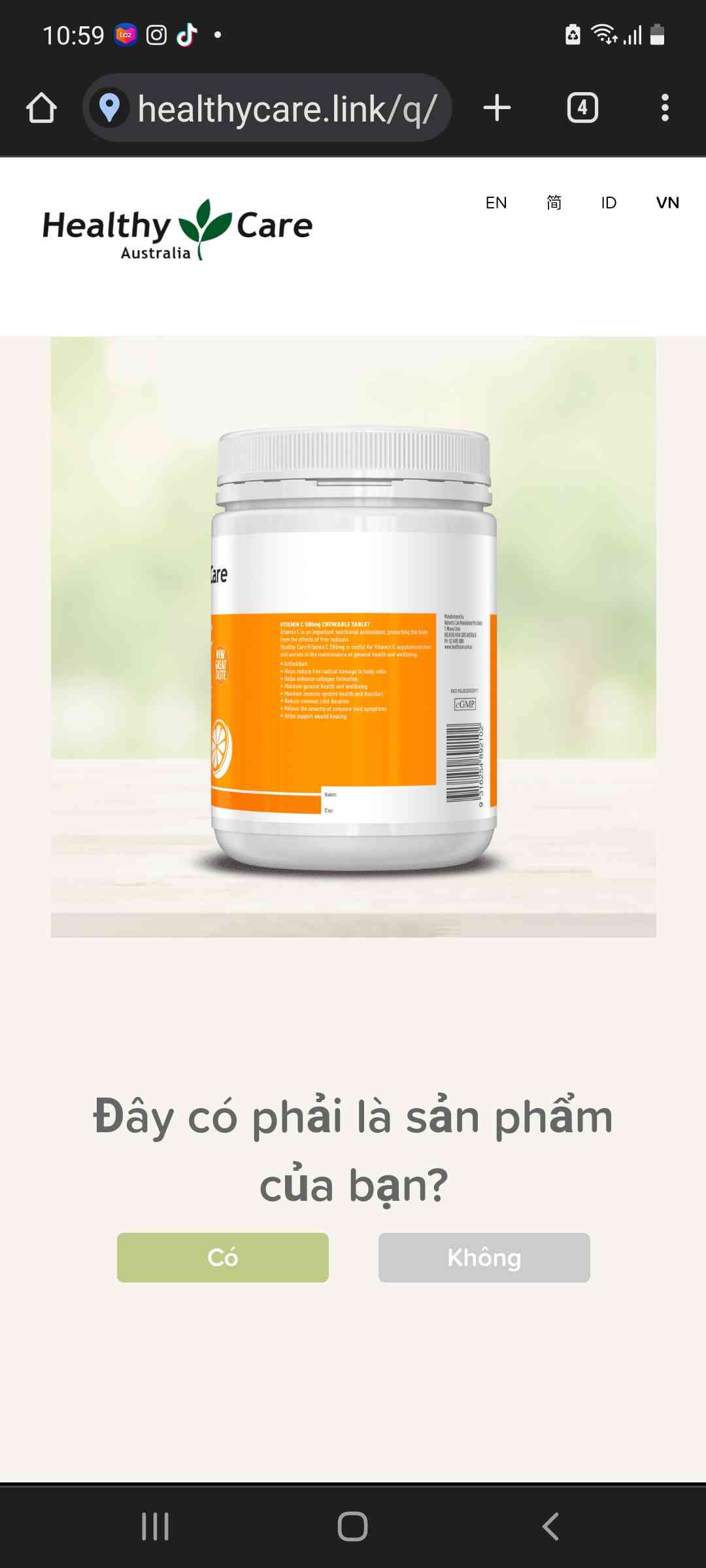 Viên nhai vitamin C Healthy Care của Úc 500mg - Bổ sung Vitamin C thiên nhiên, tăng cường sức đề kháng và làm đẹp da cho trẻ em và người lớn.