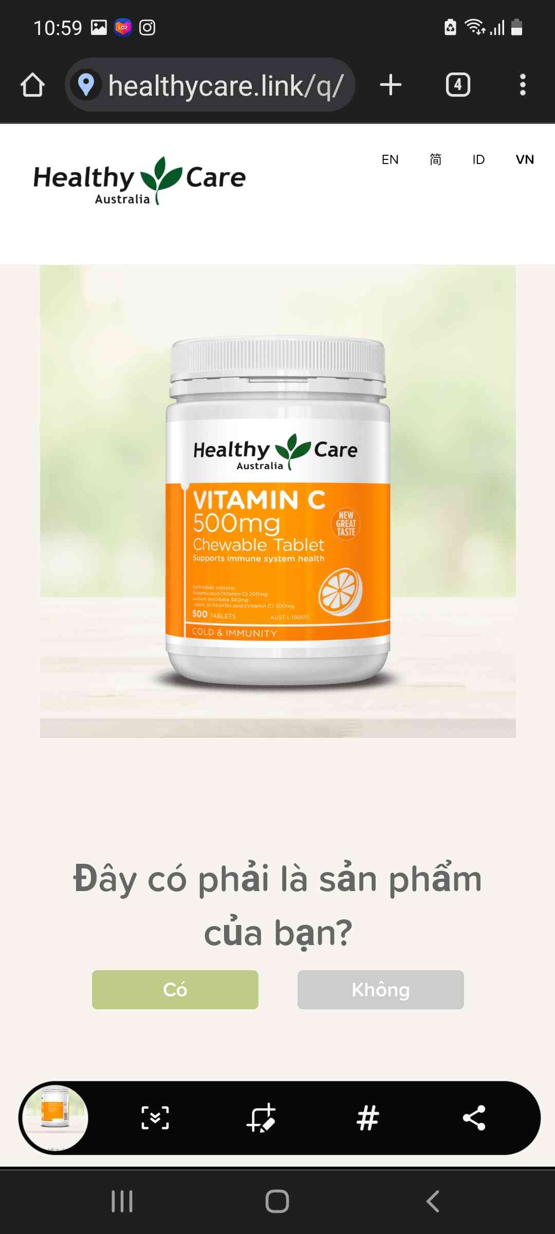 Viên nhai vitamin C Healthy Care của Úc 500mg - Bổ sung Vitamin C thiên nhiên, tăng cường sức đề kháng và làm đẹp da cho trẻ em và người lớn.