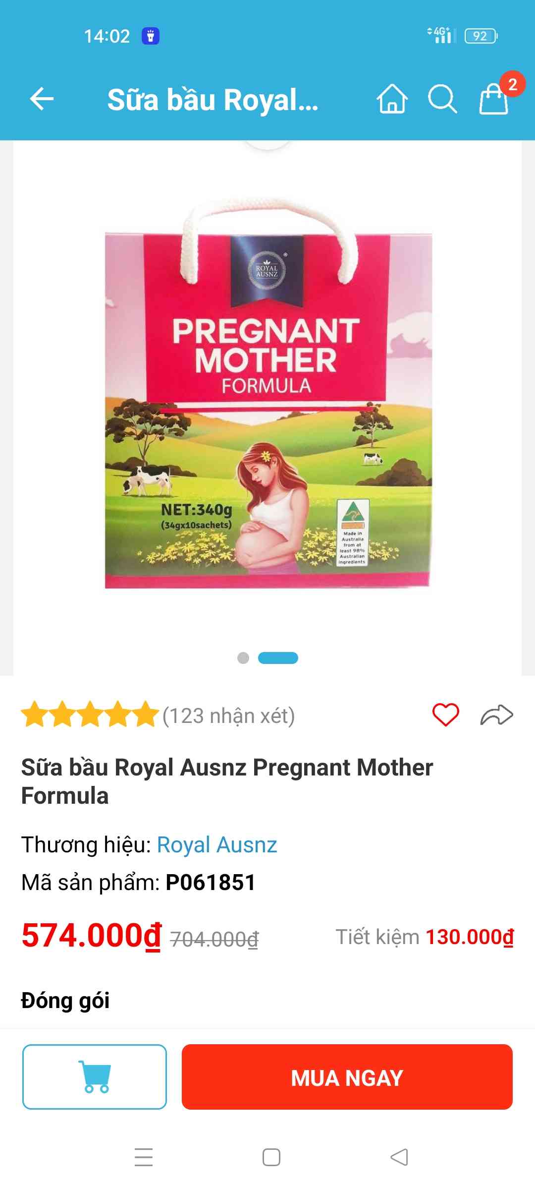 Sữa bầu Royal Ausnz Pregnant Mother Formula 900g - Bổ sung vitamin, dưỡng chất cần thiết cho mẹ và thai nhi, giảm tình trạng thiếu máu