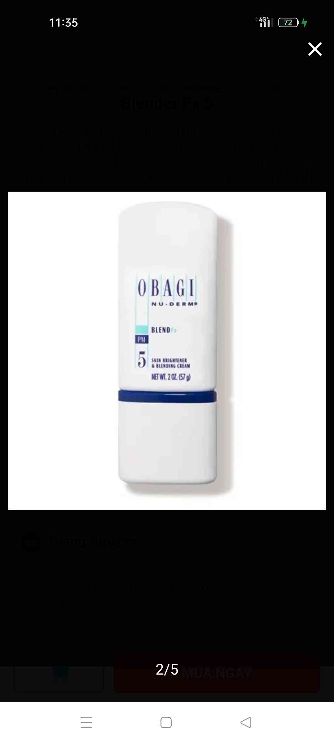 Kem Dưỡng Làm Trắng Da Obagi Nu-Derm Blender Fx 5 - Giảm Sạm Nám, Làm Đều Màu Da, Phục Hồi Da Tổn Thương từ Ánh Nắng, Chống Oxy Hóa