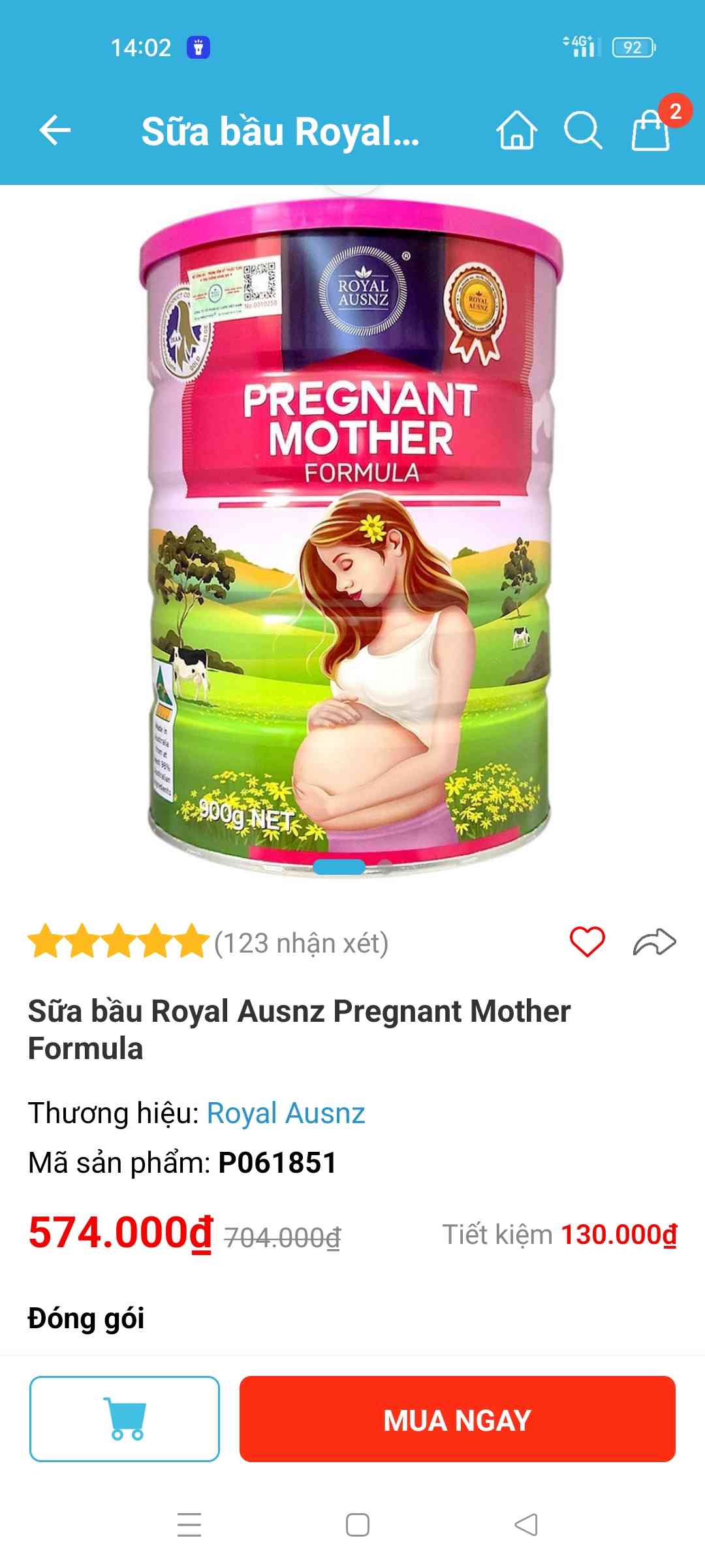 Sữa bầu Royal Ausnz Pregnant Mother Formula 900g - Bổ sung vitamin, dưỡng chất cần thiết cho mẹ và thai nhi, giảm tình trạng thiếu máu