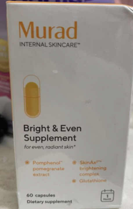 Viên uống chống nắng trắng da Murad Bright & Even Supplement - Chiết xuất lựu, bảo vệ da khỏi tia UV, làm sáng và trẻ hóa da 60 viên