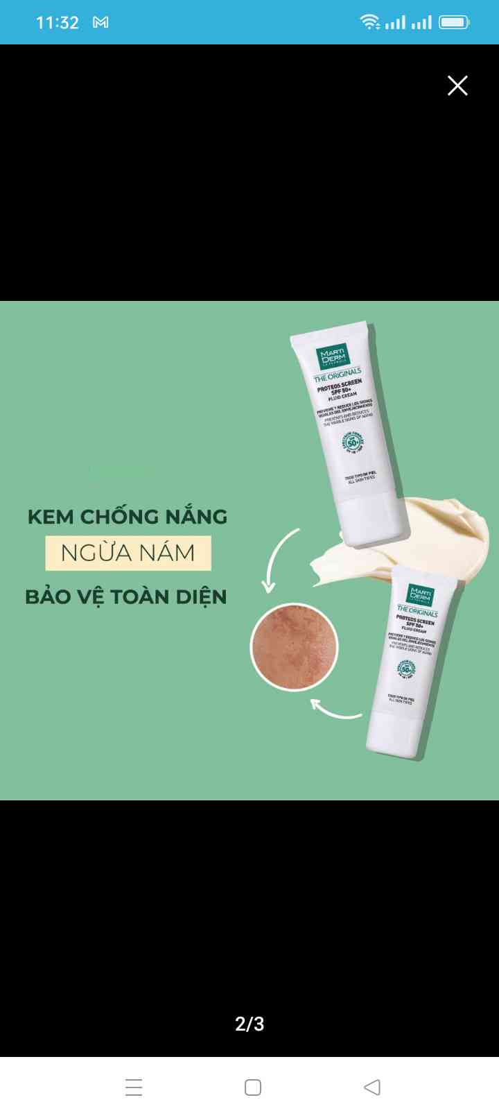 Kem chống nắng MartiDerm Proteos Screen SPF50+ - Ngừa nám, Chống nắng phổ rộng, Dưỡng da, 40ml, An toàn cho mọi loại da