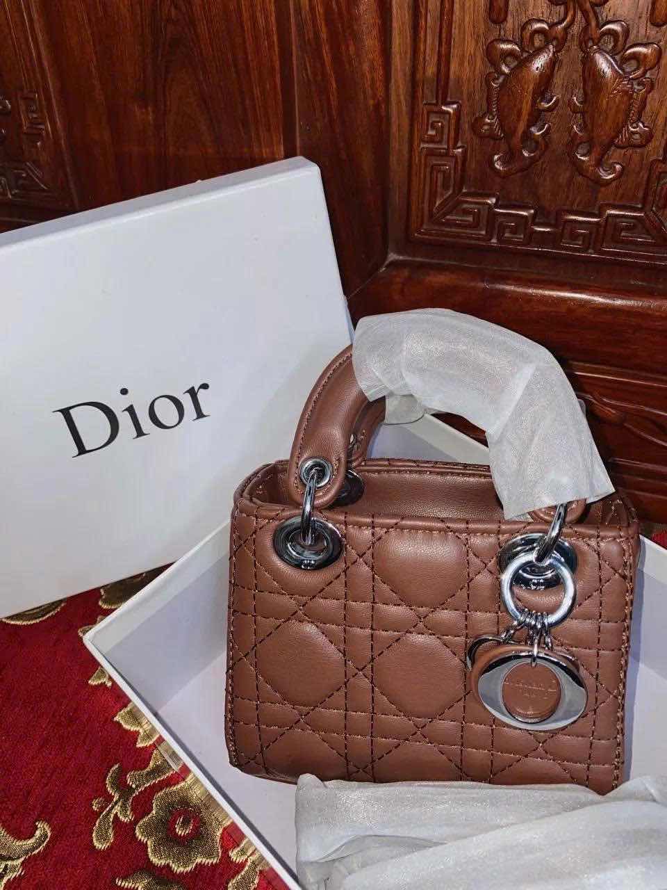 Túi chữ Đ mini size 14cm da trơn mềm fullbox hàng QC cao cấp