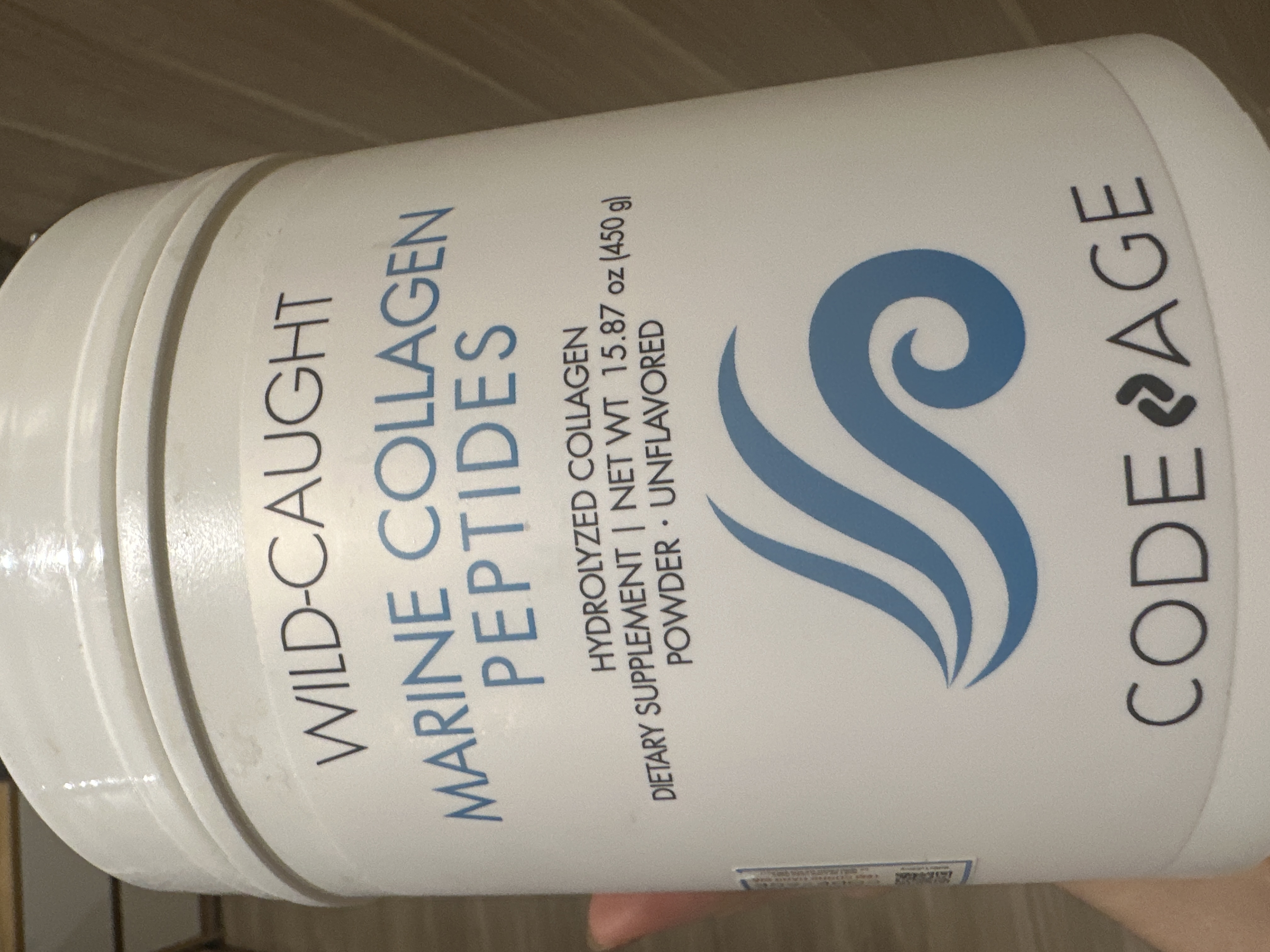 Bột Uống Collagen Codeage Wild-Caught - Peptides Biển 450g, Collagen Tuýp I & III Hỗ Trợ Da Căng Mịn, Giảm Nếp Nhăn