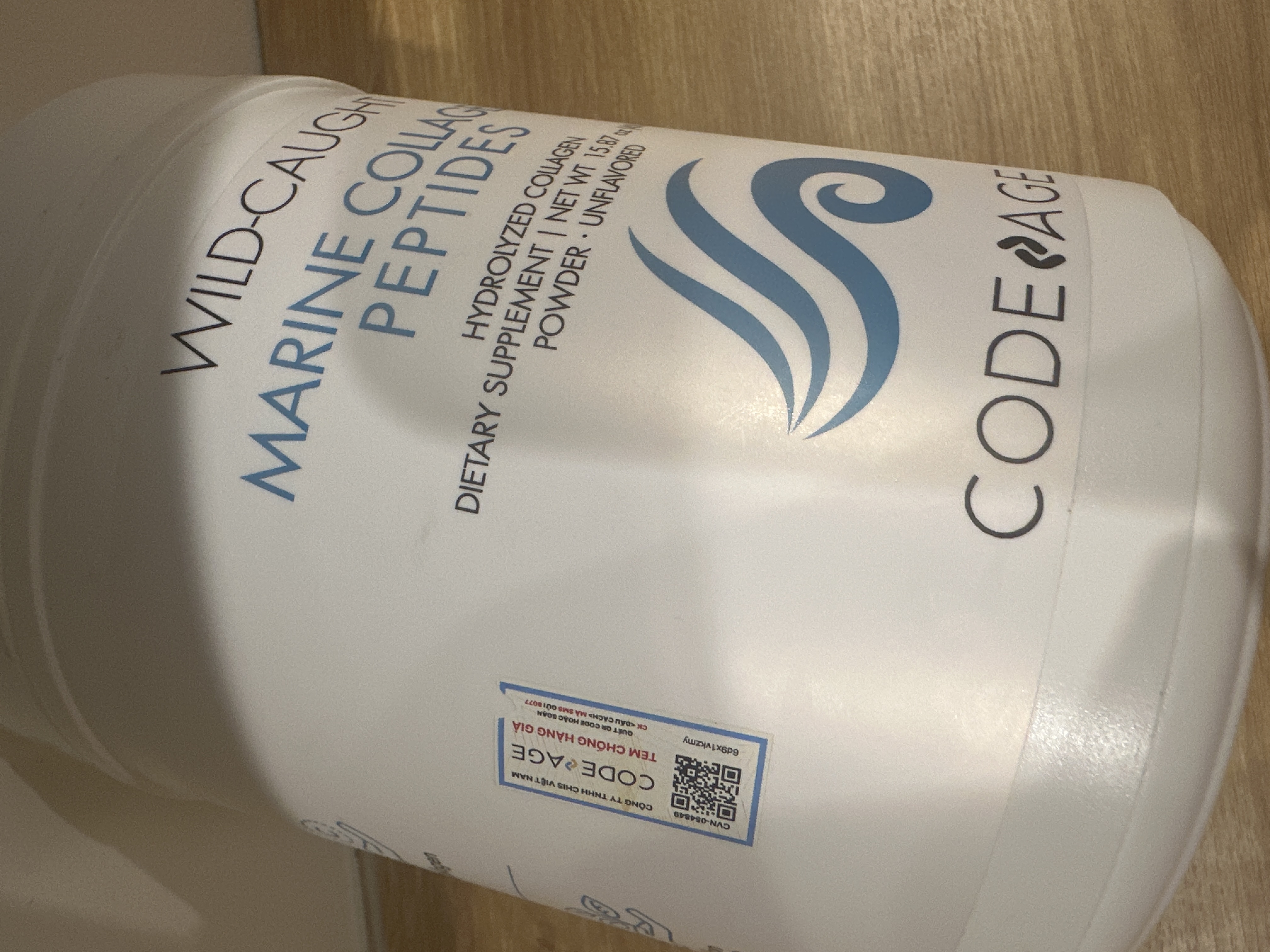 Bột Uống Collagen Codeage Wild-Caught - Peptides Biển 450g, Collagen Tuýp I & III Hỗ Trợ Da Căng Mịn, Giảm Nếp Nhăn