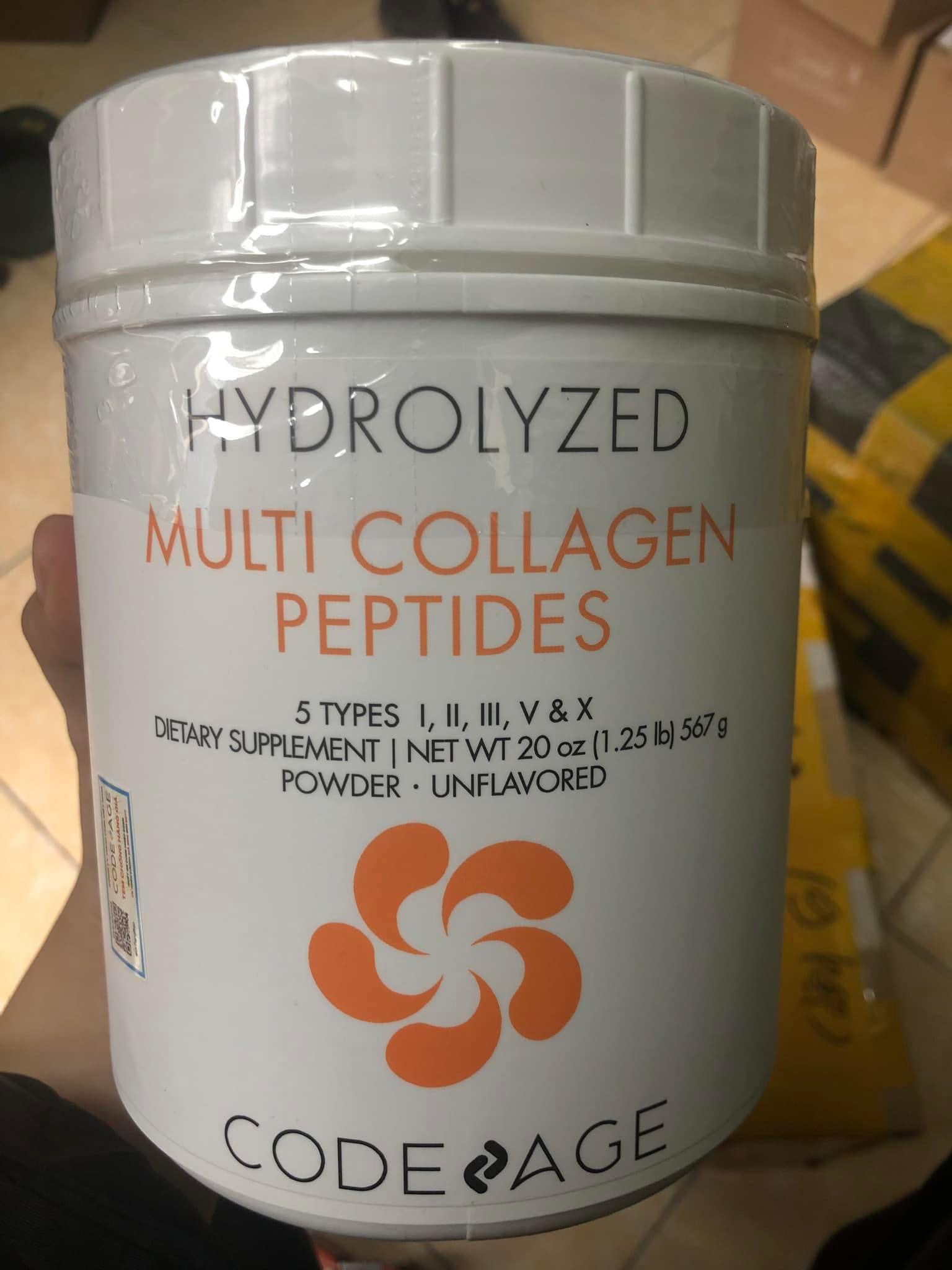 Bột Collagen Codeage Hydrolyzed Multi Collagen Peptides 567g - Sản phẩm bổ sung collagen thủy phân, có 5 loại collagen cần thiết cho sức khỏe da và khớp