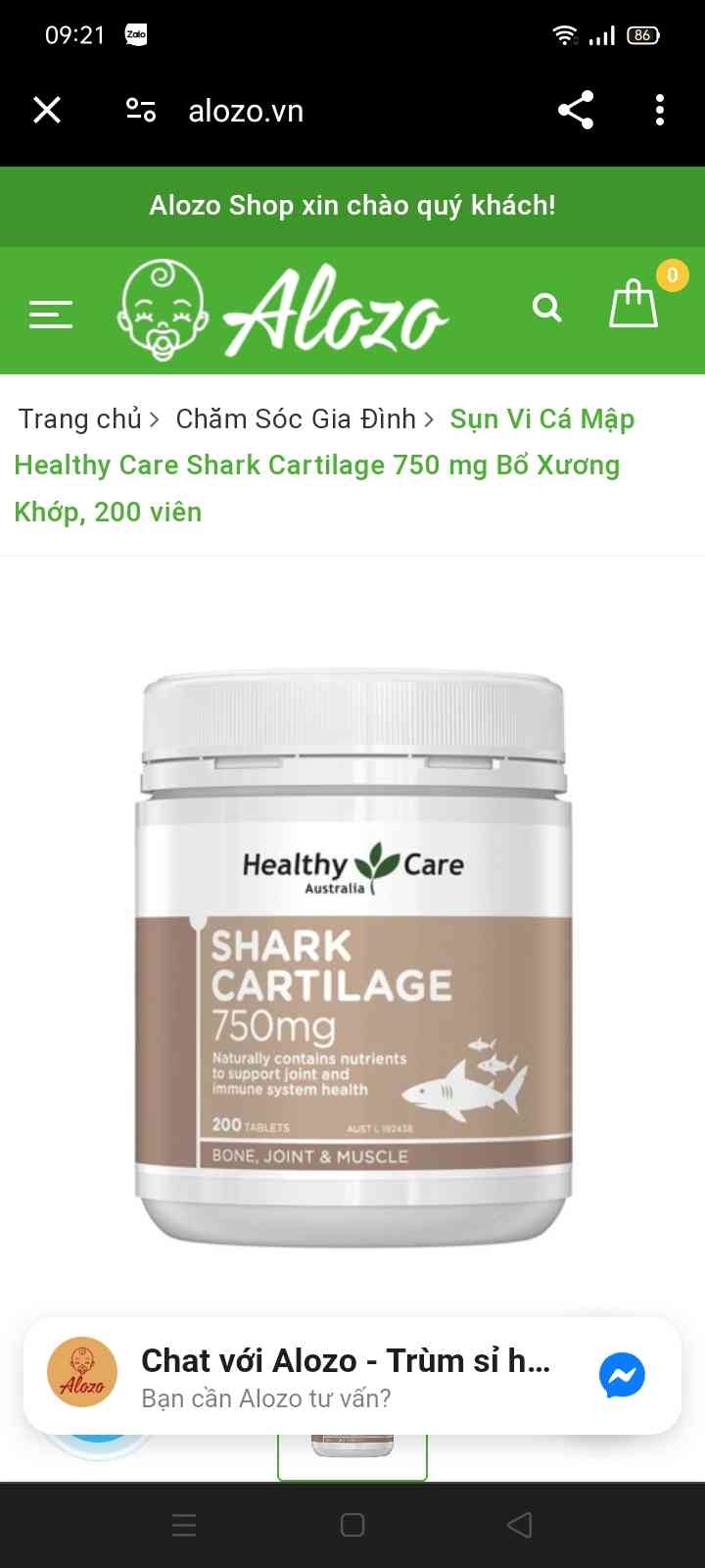 Viên Uống Healthy Care Shark Cartilage 750mg Hỗ Trợ Xương Khớp 200 Viên - Sản Phẩm Chức Năng Từ Úc Chất Lượng Cao