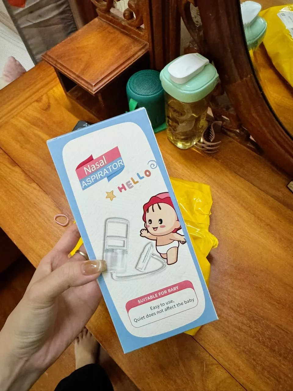 Dụng cụ hút mũi kéo tay Nasal Aspirator Hello - Tiện lợi, an toàn cho trẻ em 0-6 tuổi, dễ vệ sinh, không cần pin, không gây tiếng ồn