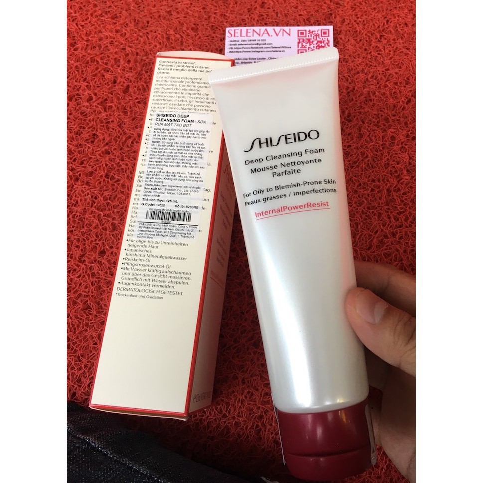 Sữa Rửa Mặt Shiseido Deep Cleansing Foam 125ml - Sạch Sâu, Ngăn Ngừa Mụn, Kiểm Soát Dầu Thừa Cho Mọi Loại Da