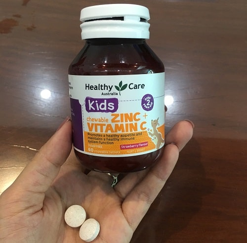 Viên nhai kẽm Zinc + Vitamin C Healthy Care cho trẻ từ 2-12 tuổi - Hỗ trợ tăng cường miễn dịch, giúp bé ăn ngon, hấp thu tốt
