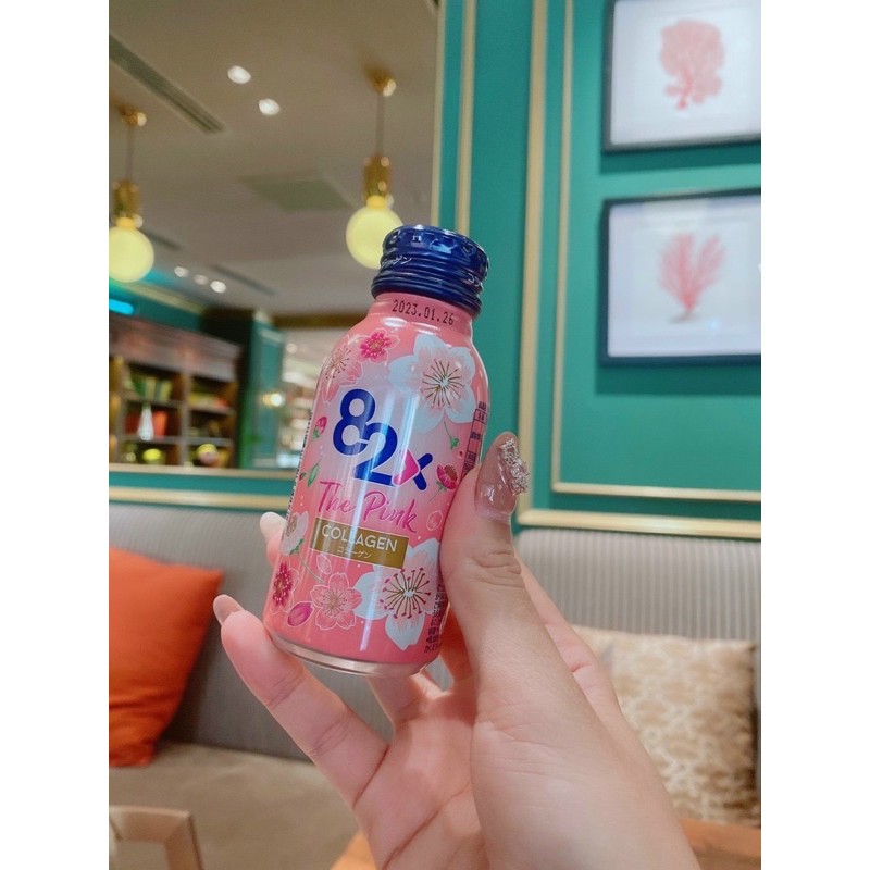 Nước Uống Collagen 82X The Pink Nhật Bản - Hỗ Trợ Làm Đẹp Da, Giảm Lão Hóa 100ml (Hộp 10 Chai)