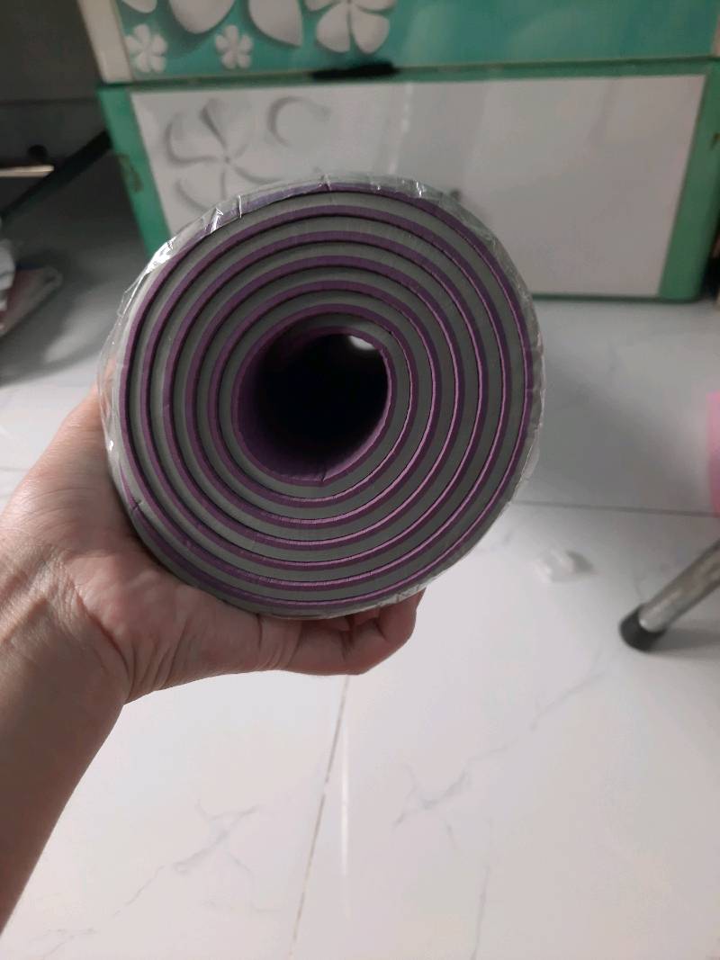 Thảm Yoga Chống Trượt 2 Lớp 6mm Cao Cấp - Thảm Tập Gym Nữ 100% TPE Không Mùi, Kích Thước 183x61cm, Thoải Mái và An Toàn