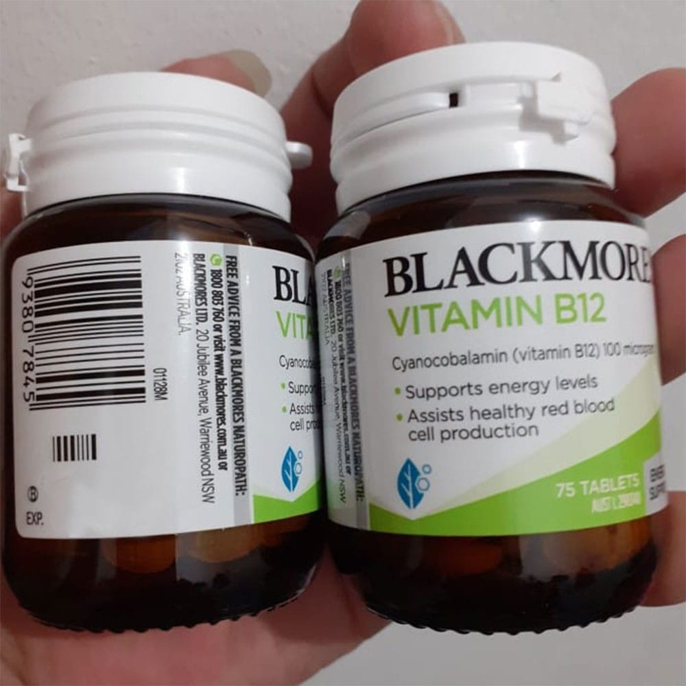 Viên Uống Vitamin B12 Blackmores 100mcg - Hỗ Trợ Sức Khỏe, Giảm Mệt Mỏi, Tăng Cường Năng Lượng, Dành Cho Người Ăn Chay
