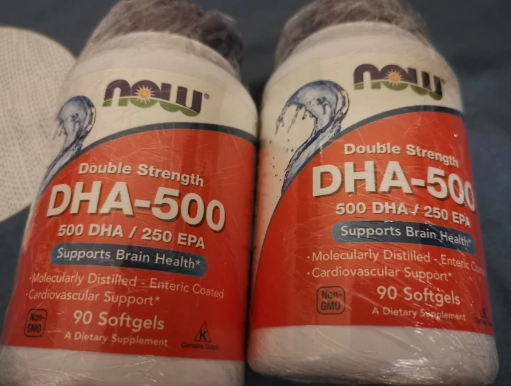 Viên uống bổ não DHA 500 Now Foods - Hỗ trợ tăng cường trí nhớ và sức khỏe não bộ cho người lớn, lọ 90 viên