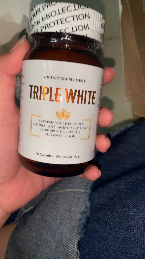Viên Uống Hỗ Trợ Trắng Da Dietary Supplement Triple White - Giúp Làm Sáng Da, Chống Nắng Hiệu Quả, Phục Hồi Da Hư Tổn, 1200mg Glutathione
