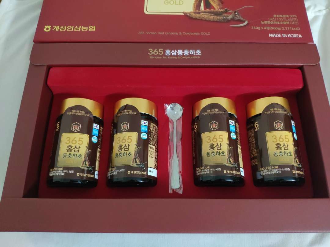 Cao Hồng Sâm Đông Trùng Hạ Thảo 365 Gold - Tăng Cường Sức Khỏe, Hỗ Trợ Tập Trung, Hộp 4 Hũ X 240g, Quà Tặng Sang Trọng