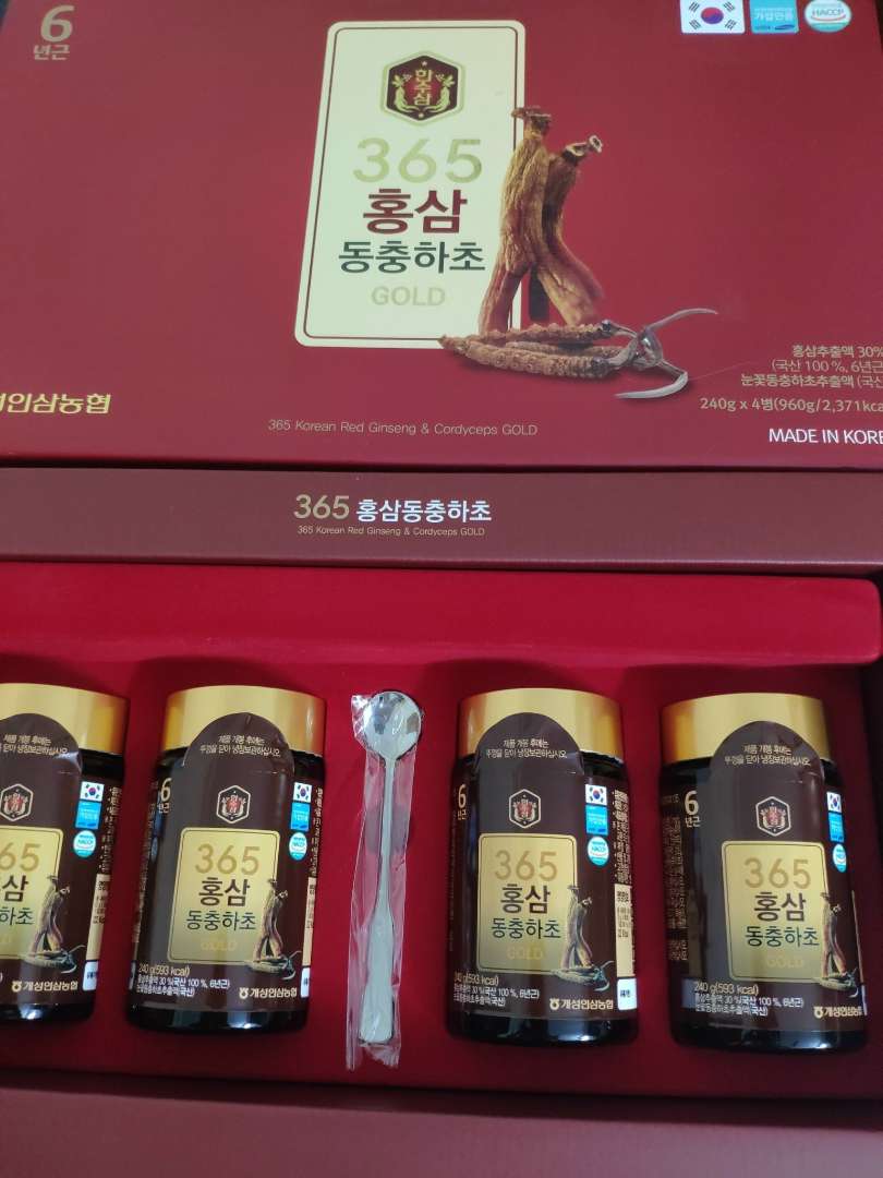 Cao Hồng Sâm Đông Trùng Hạ Thảo 365 Gold - Tăng Cường Sức Khỏe, Hỗ Trợ Tập Trung, Hộp 4 Hũ X 240g, Quà Tặng Sang Trọng