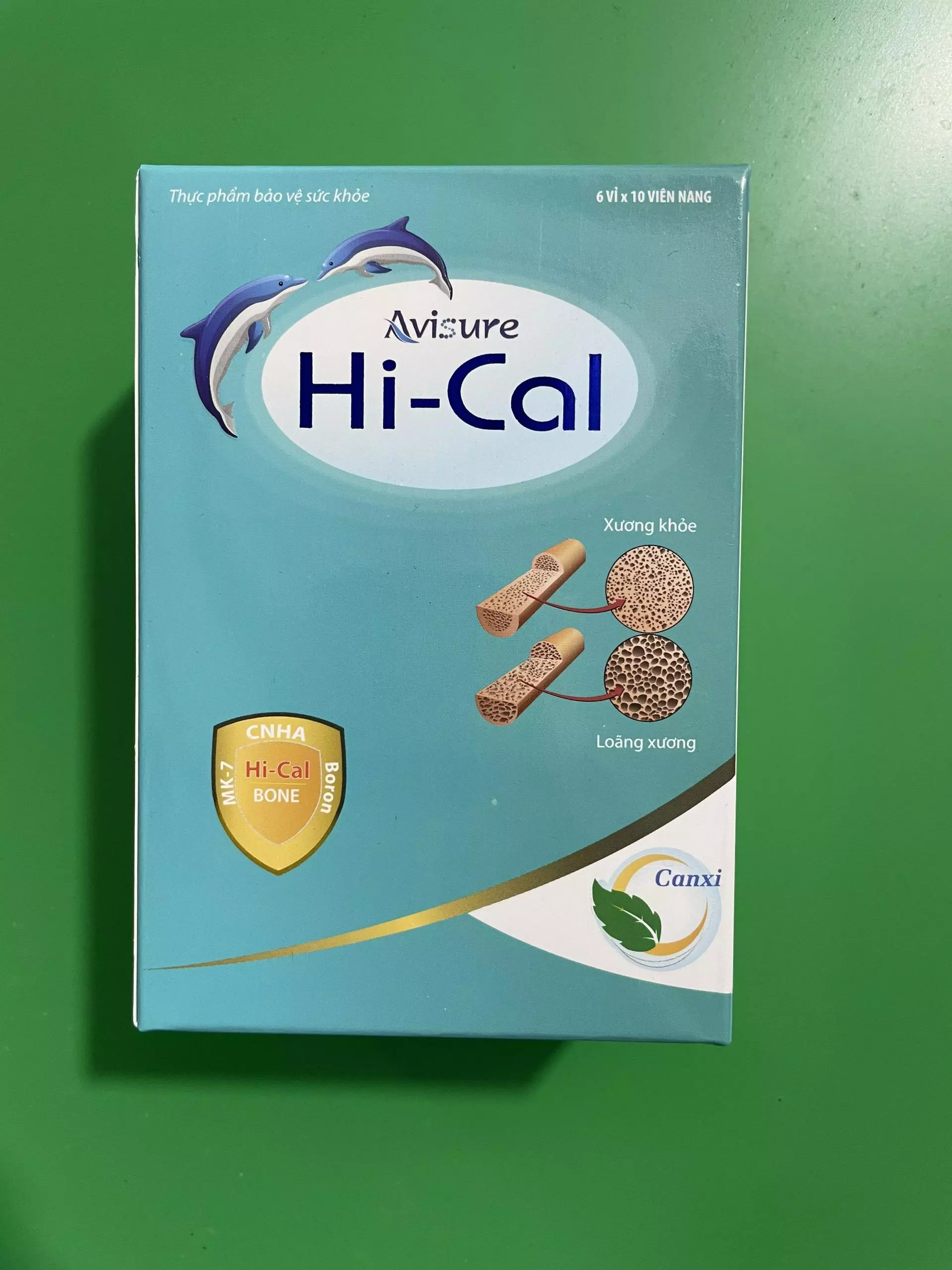 Viên uống bổ sung canxi Avisure Hi-Cal 60 viên - Hỗ trợ xương chắc khỏe, hấp thu tốt cho phụ nữ mang thai và trẻ em từ 6 tuổi.