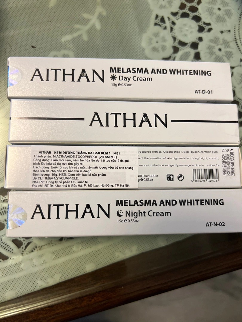 Bộ Kem Dưỡng Da AiThan Chuyên Sâu - Giúp Cải Thiện Nám, Làm Sáng Da, Chống Oxy Hóa, 4 Tùy Típ 15g