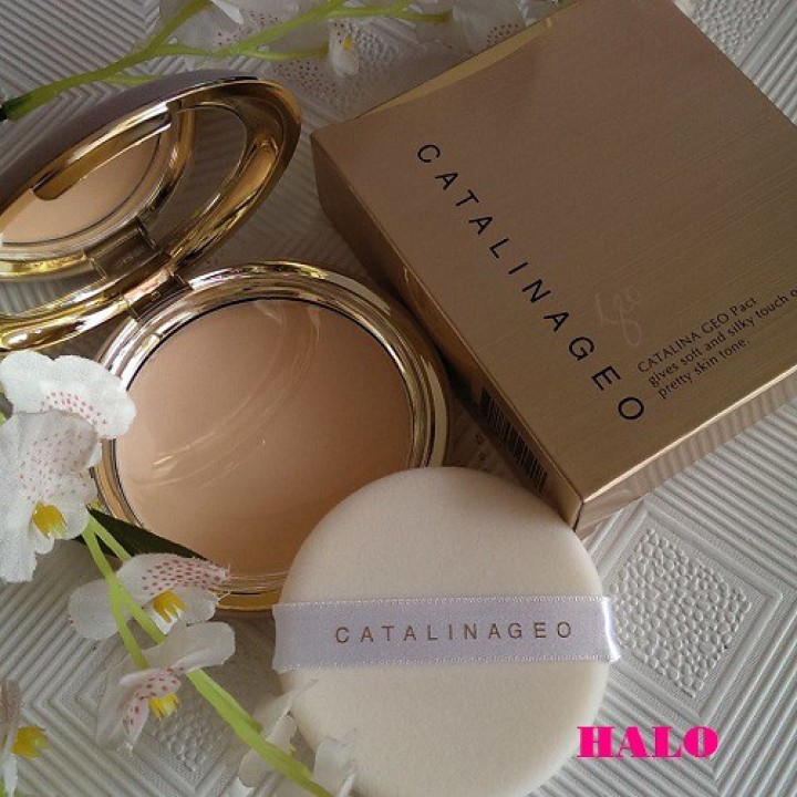 Phấn Phủ Siêu Mịn Geo Lamy Catalina Golden Pact - Che Phủ Lỗ Chân Lông, Làn Da Mịn Màng Tự Nhiên, Thiết Kế Sang Trọng, Dưỡng Da, Chống Nắng