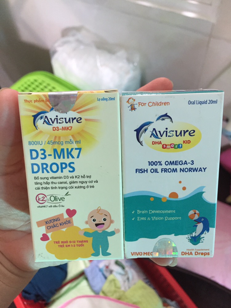 Bộ đôi Vitamin Avisure DHA và D3MK7 cho bé - Hỗ trợ phát triển chiều cao, trí tuệ thông minh và thị lực sáng khỏe