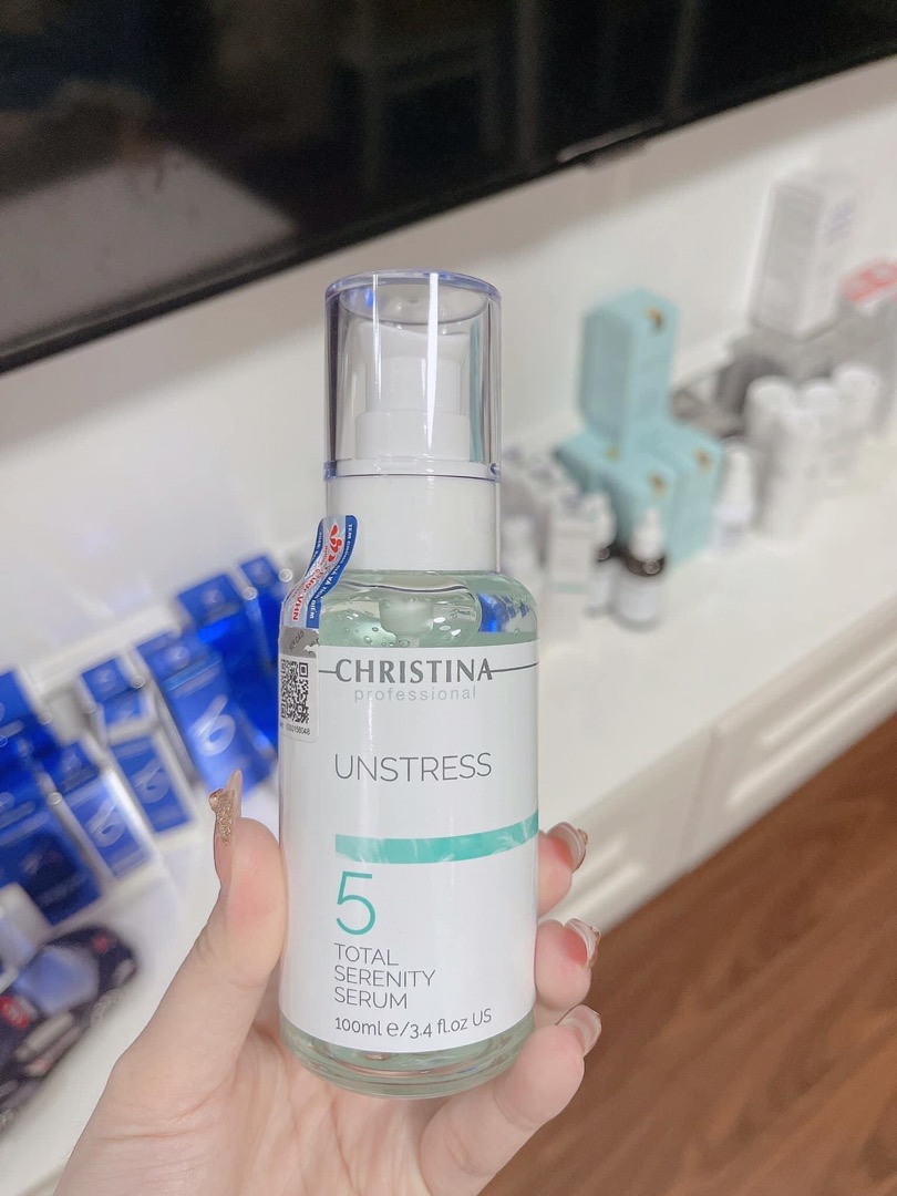 Serum Christina Unstress 5 Total Serenity 100ml - Hỗ Trợ Phục Hồi Da Căng Bóng, Tái Tạo Độ Đàn Hồi, Dưỡng Ẩm Cho Da Nhạy Cảm