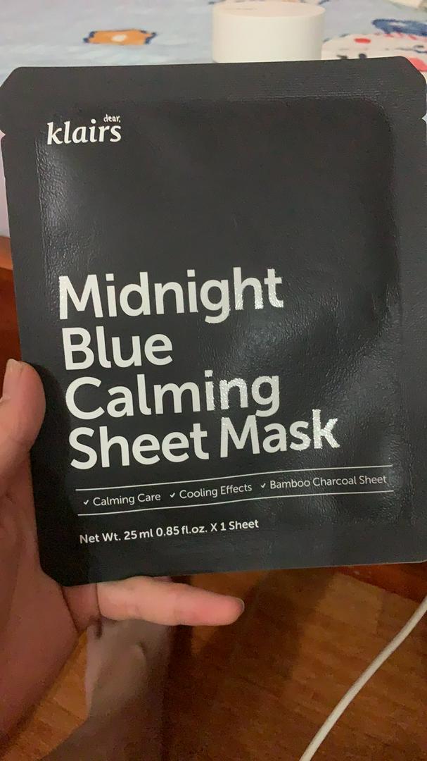 Mặt nạ thanh lọc làm dịu da Klairs Midnight Blue Calming Sheet Mask - Dành cho da nhạy cảm, hỗ trợ giảm mẩn đỏ và kích ứng, 1 miếng 25ml