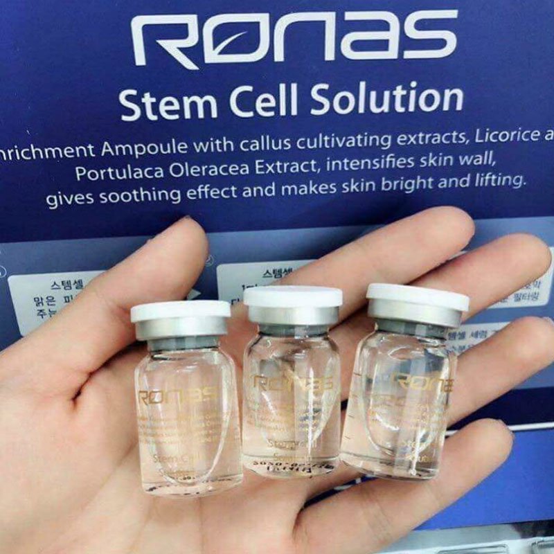 Tinh Chất Tế Bào Gốc Ronas Stem Cell Solution Hàn Quốc - Serum Dưỡng Da Phục Hồi, Làm Sáng và Tăng Đàn Hồi Da 10 Chai x 5ml