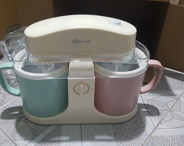 Máy làm kem mini 2 ngăn Bear BQL-A10E1 1L - Dễ sử dụng, tự làm kem hương vani, socola cho gia đình, giải nhiệt mùa hè