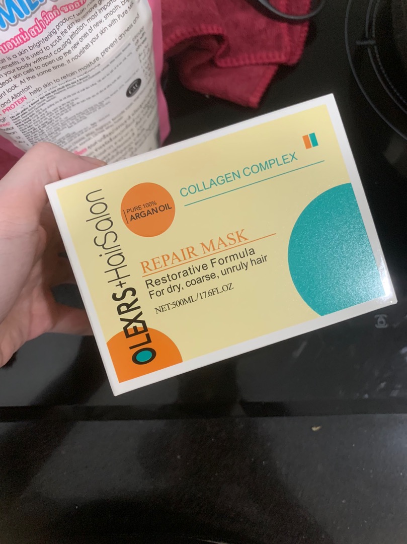 Kem ủ tóc Olexrs Argan Oil Collagen Complex - Phục hồi tóc hư tổn, 100% dầu Argan thiên nhiên, chăm sóc tóc bóng mượt 500ml