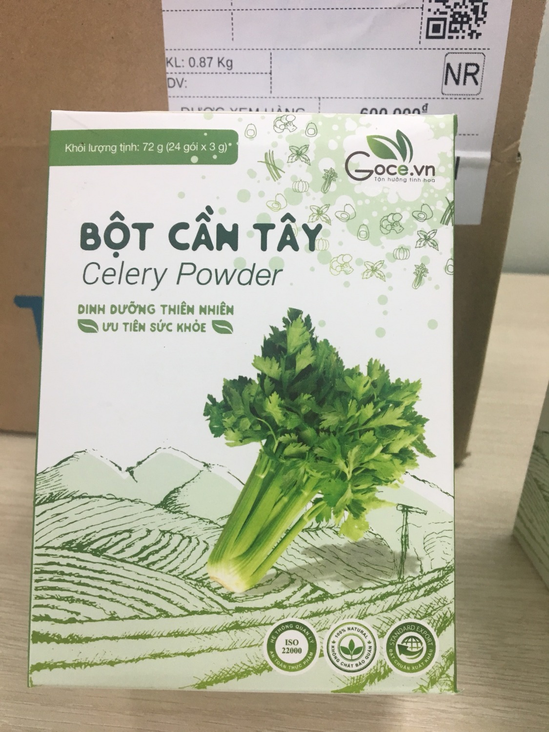 Bột Cần Tây Nguyên Chất Goce - 100% Từ Rau Tươi, Hỗ Trợ Detox, Giúp Tăng Cường Miễn Dịch, Không Phụ Gia, Không Chất Bảo Quản, 72g