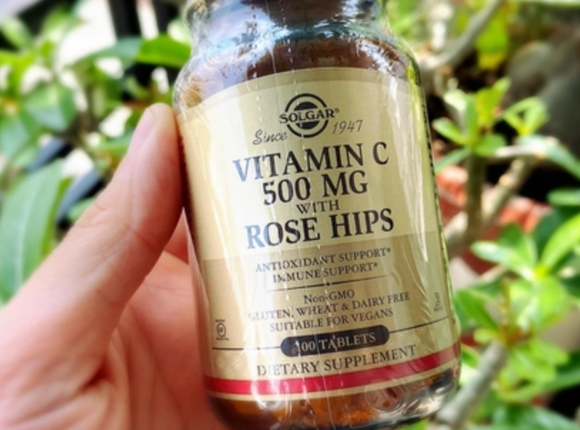 Viên uống Solgar Vitamin C 500MG With Rose Hips - Tăng cường sức đề kháng, hỗ trợ làm đẹp da, 100 viên thiết yếu cho sức khỏe