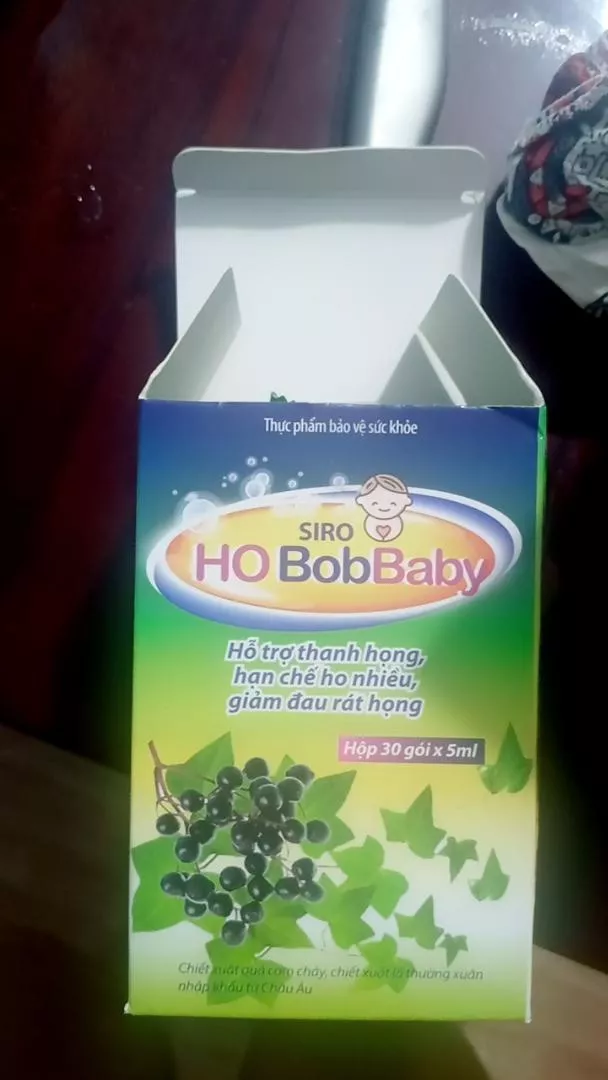 Siro HO BobBaby Giảm Ho Cho Bé - Hương Vị Ngọt, Thành Phần Thiên Nhiên, Hỗ Trợ Giảm Đau Họng, Dễ Uống - 30 Gói 5ml