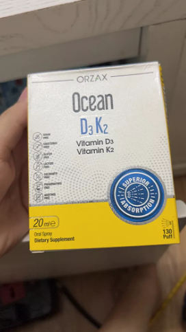 Xịt Bổ Sung Vitamin D3 và K2 Orzax Ocean 20ml - Hỗ Trợ Xương Chắc Khỏe, Tăng Cường Hấp Thu Canxi, Dễ Uống cho Trẻ Em và Người Lớn