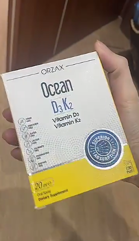 Xịt Bổ Sung Vitamin D3 và K2 Orzax Ocean 20ml - Hỗ Trợ Xương Chắc Khỏe, Tăng Cường Hấp Thu Canxi, Dễ Uống cho Trẻ Em và Người Lớn
