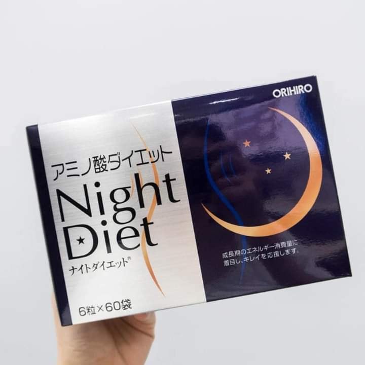 Viên uống giảm cân ban đêm Night Diet Orihiro - Hỗ trợ cải thiện cân nặng hiệu quả cho nam nữ, 60 gói, bổ sung axit amin và vitamin cần thiết