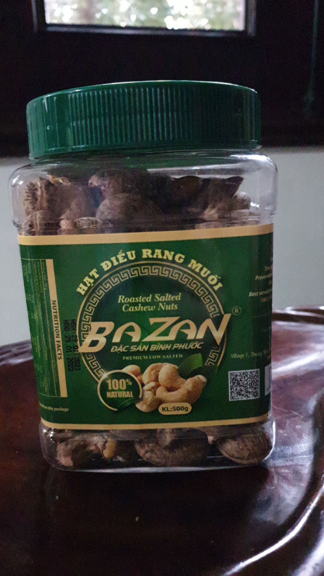 Hạt Điều Rang Muối Bazan Nguyên Hạt Tách Vỏ Sẵn - Hương Vị Tuyệt Hảo, Hộp 235g, 400g, 500g - Dinh Dưỡng Tốt Cho Tim & Xương