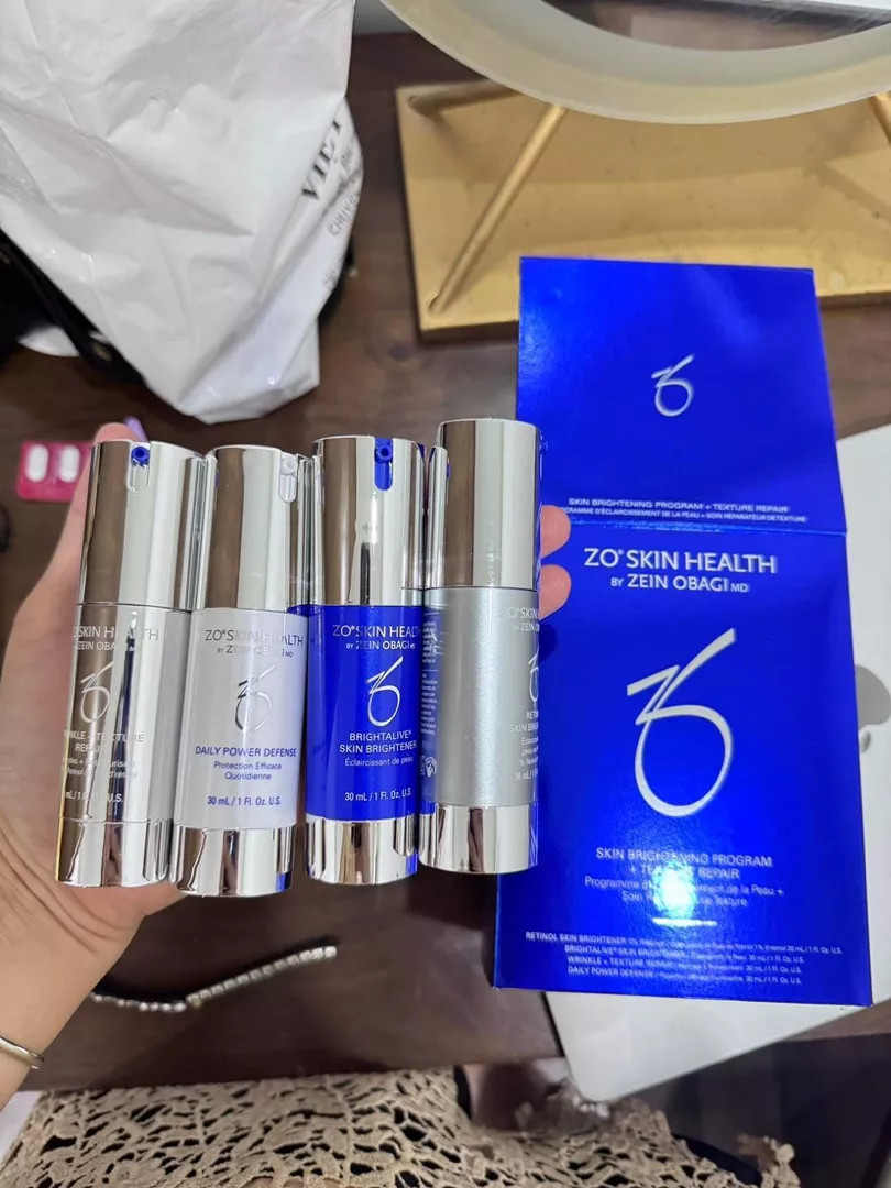 Bộ 4 Sản Phẩm ZO Skin Brightening Program + Texture Repair - Làm Sáng Da, Ngăn Ngừa Lão Hóa, Phục Hồi Da Tổn Thương