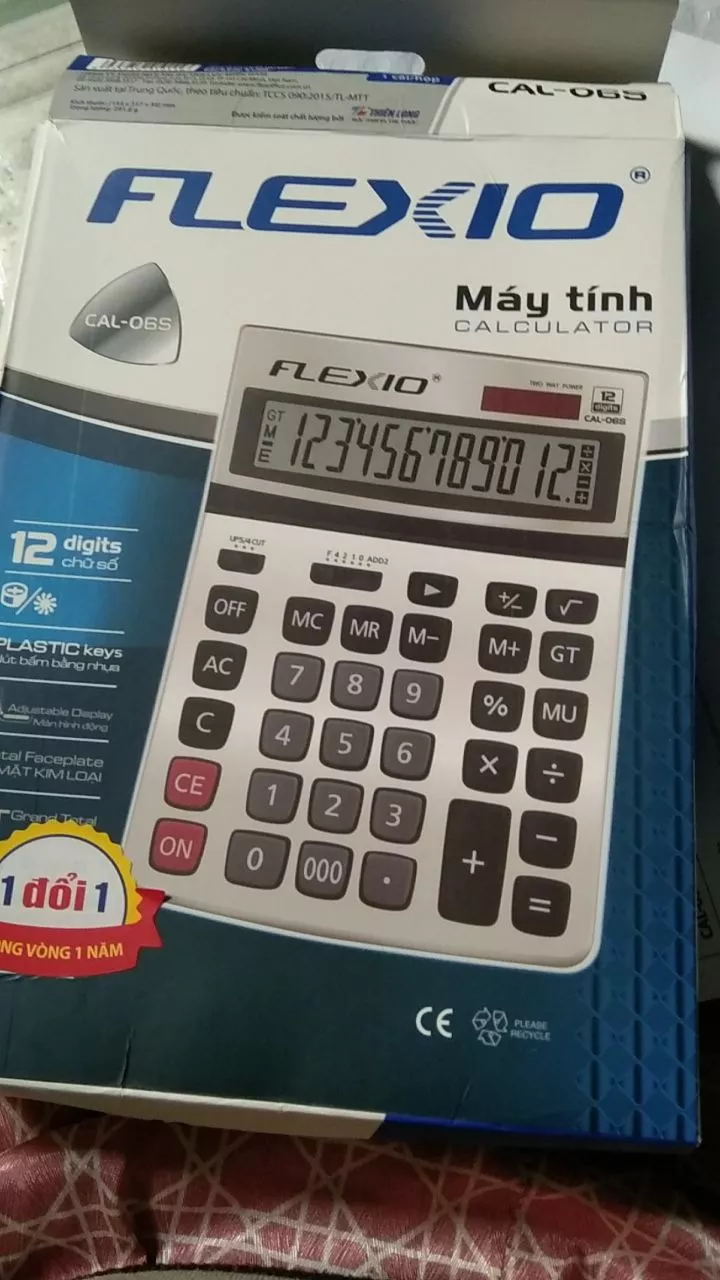Máy tính cầm tay Flexio CAL-06S - Thiết bị tính toán năng lượng mặt trời, dễ mang theo cho học sinh và gia đình