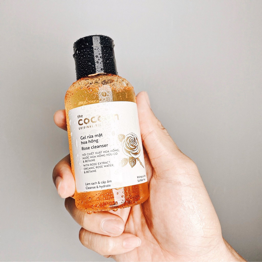 Gel Rửa Mặt Chiết Xuất Hoa Hồng Cocoon - Sữa Rửa Mặt Dịu Nhẹ cho Da Nhạy Cảm, 140ml - Làm Sạch và Cấp Ẩm Mềm Mại