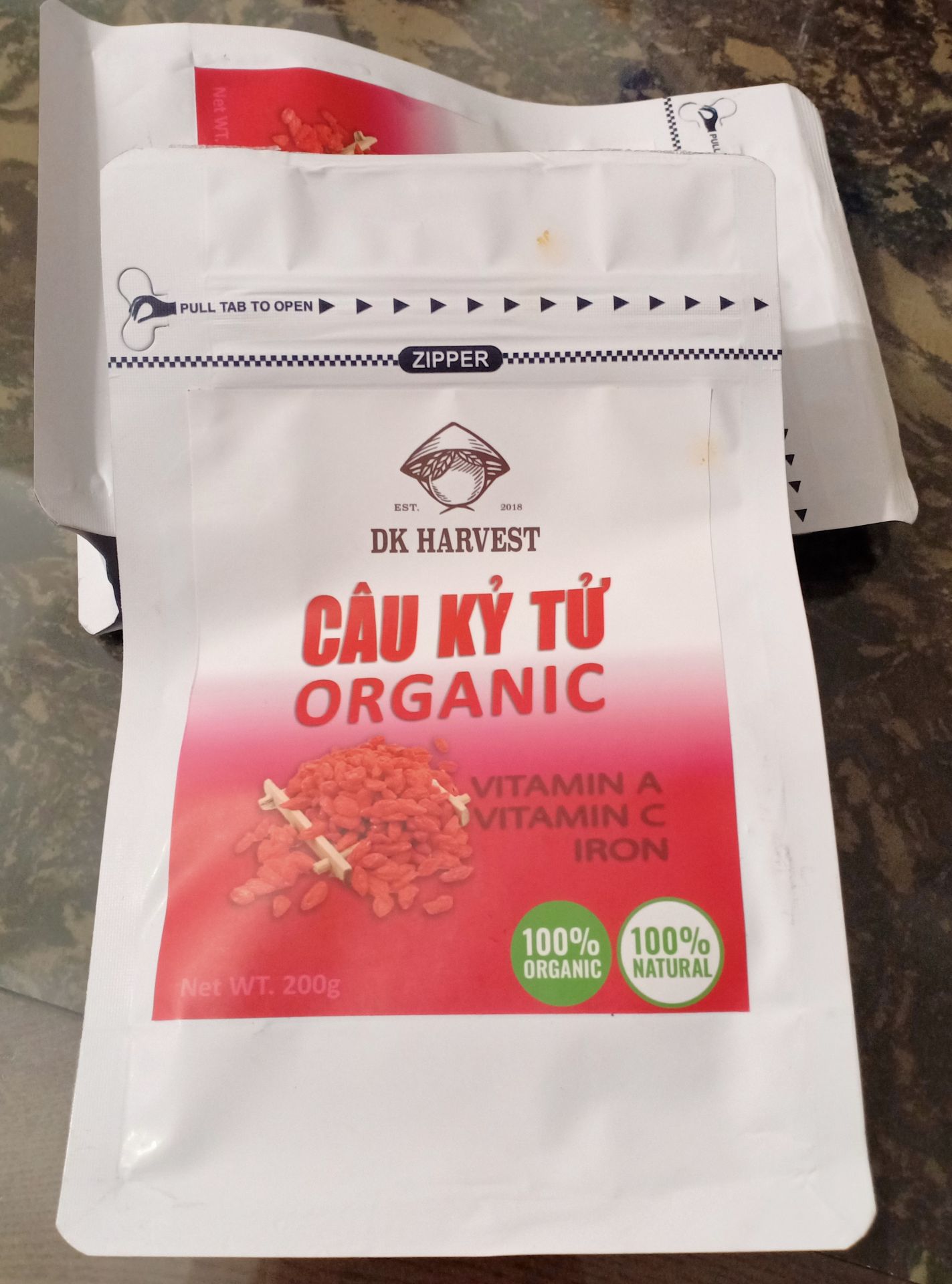 Câu Kỷ Tử DK Harvest Sấy Khô Mỹ - Trà Thiên Tinh Tăng Cường Thị Lực, Giảm Cân, Đẹp Da 100g
