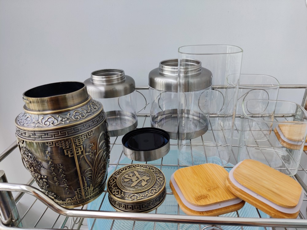 Bình Đựng Trà Hợp Kim Đồng Hoa Văn Cổ 4 Mùa - Trang Trí Nhà Cửa Sang Trọng, Bảo Quản Trà Tối Ưu