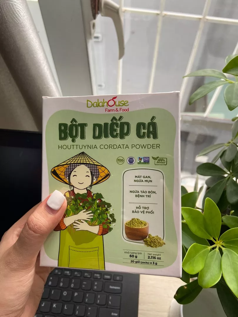 Bột Diếp Cá Nguyên Chất Sấy Lạnh Dalahouse - Bột Thực Phẩm Khô Hỗ Trợ Tiêu Hóa, Giảm Nhiệt, 50g, 120g